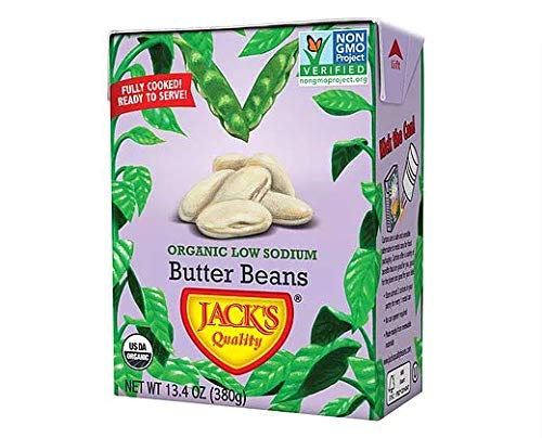 JACKS QUALITY: Organic Low Sodium Butter Beans, 13.4 oz