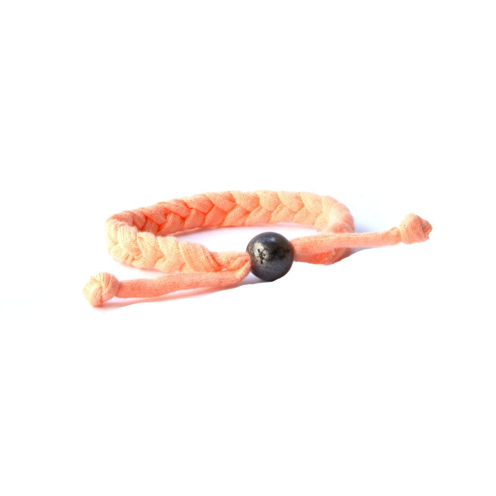 Peach Braided Up-Cycled Bracelet