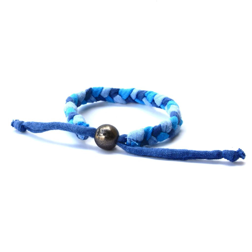 Ocean Blues Braided Up-Cycled Bracelet