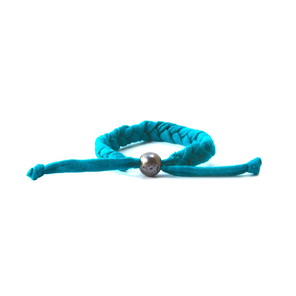 Teal Braided Up-Cycled Bracelet