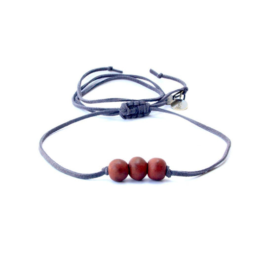 Rosewood Three Bead Choker