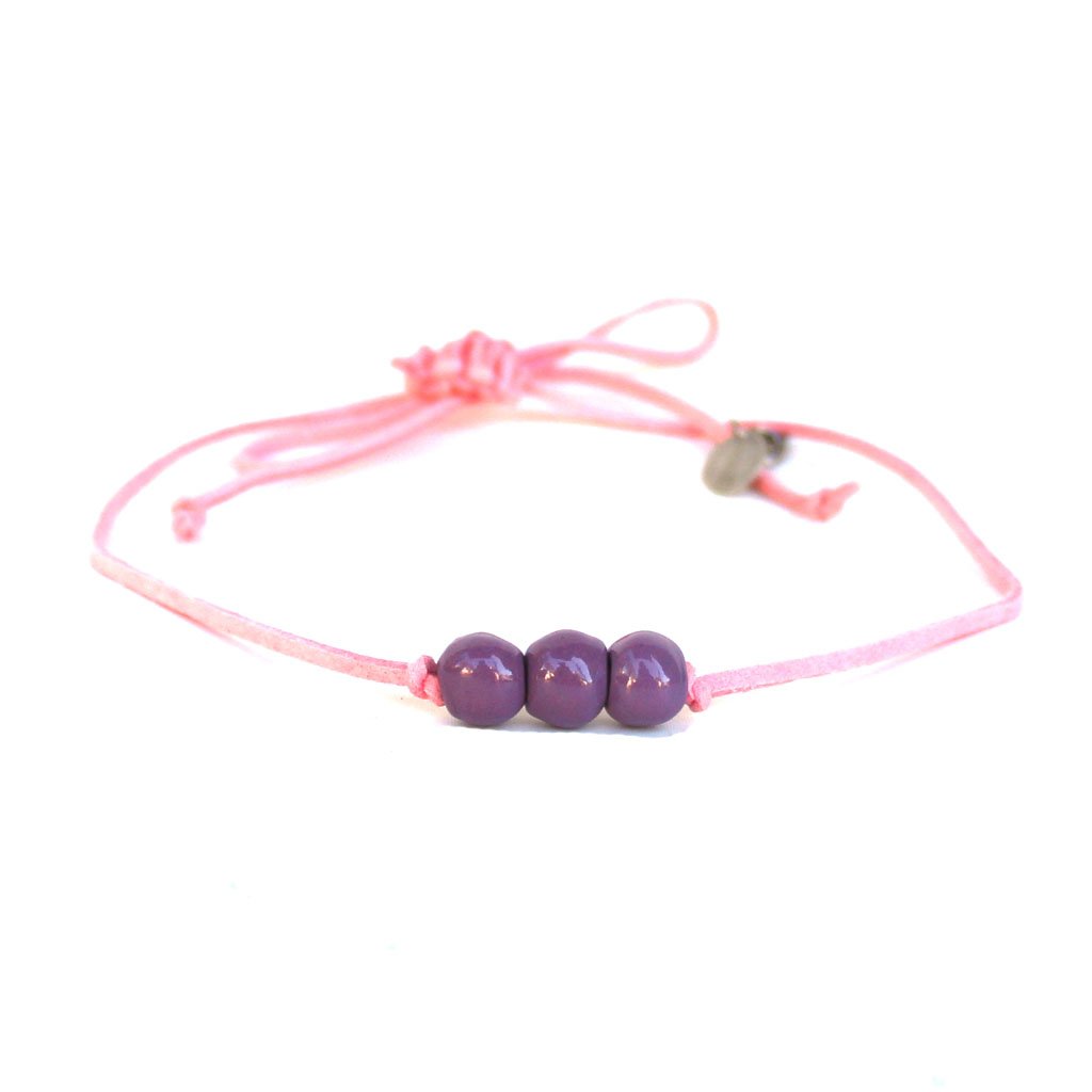 Violet Three Bead Choker