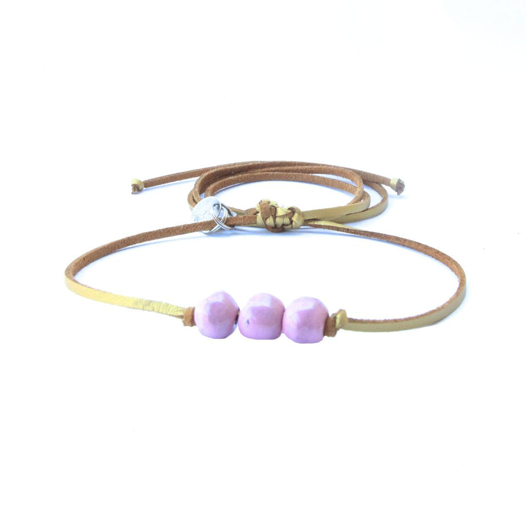 Mauve Three Bead Choker