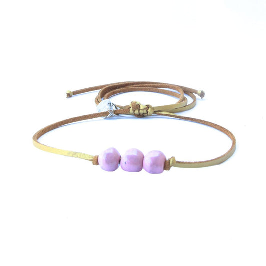 Mauve Three Bead Choker