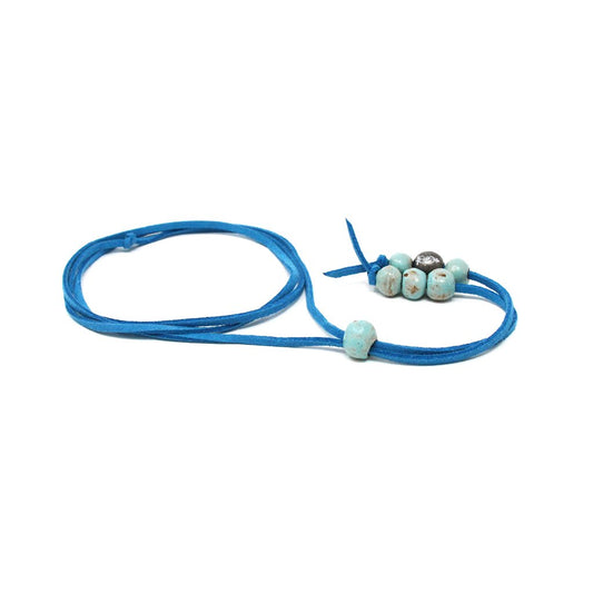 Seafoam Beaded Lariat Necklace