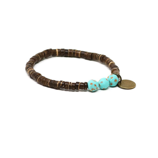 Turquoise Coconut Pipeline Bracelet