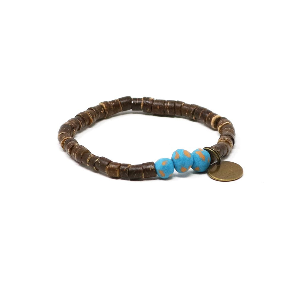 Dolphin Blue Coconut Pipeline Bracelet