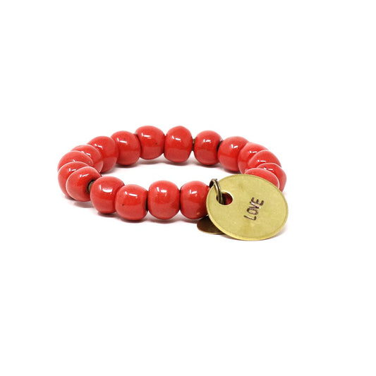 Neon Red Charm Bracelet