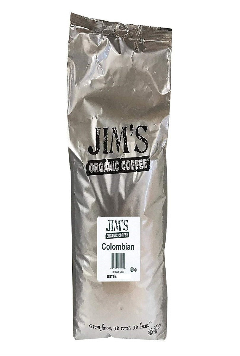 JIMS ORGANIC COFFEE: Organic Colombian Whole Bean Coffee, 5 lb