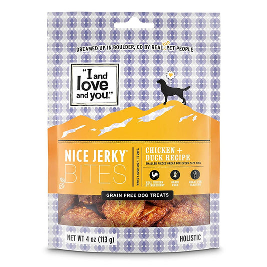 I&LOVE&YOU: Dog Treat Nice Jerky Chicken and Duck, 4 oz