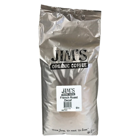 JIMS ORGANIC COFFEE: Organic French Roast Decaf Coffee, 5 lb