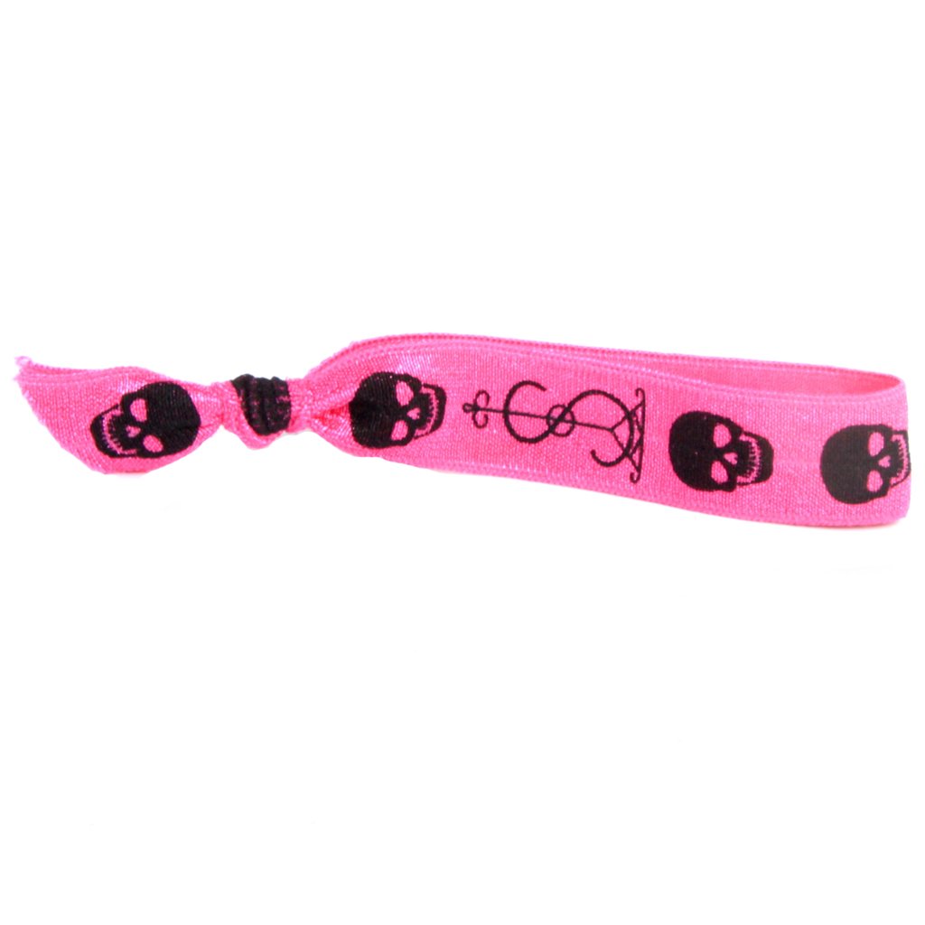 Pink Skull Hair Bracelet