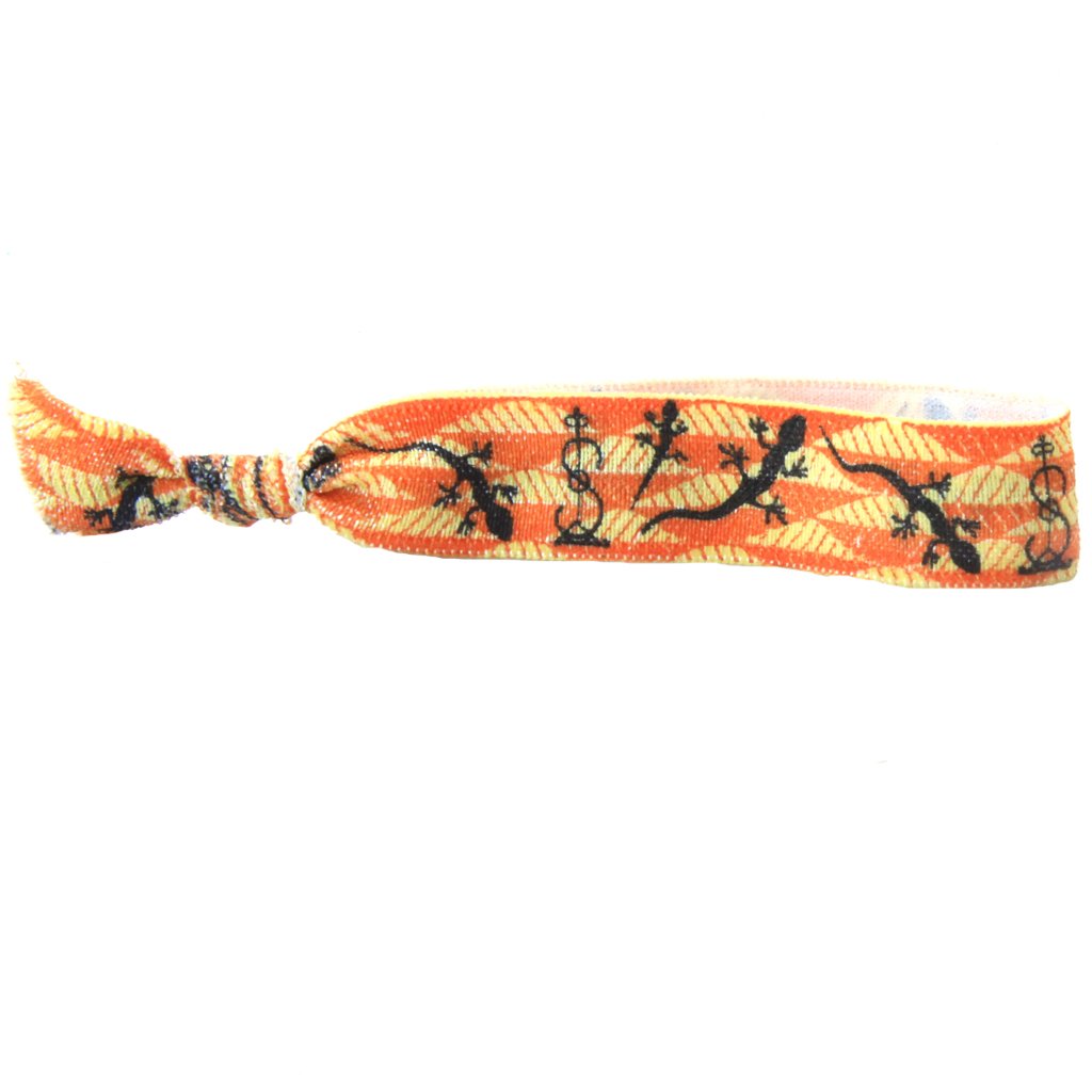Orange Lizard Hair Bracelet
