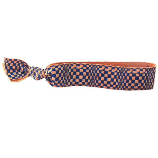 Dark Blue Check Hair Bracelet