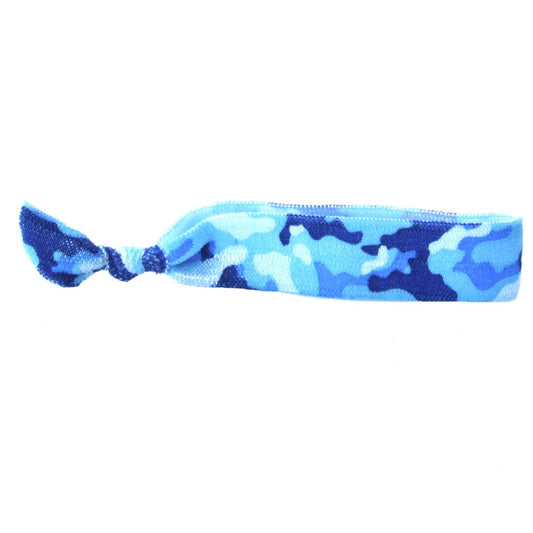 Blue Camo Hair Bracelet