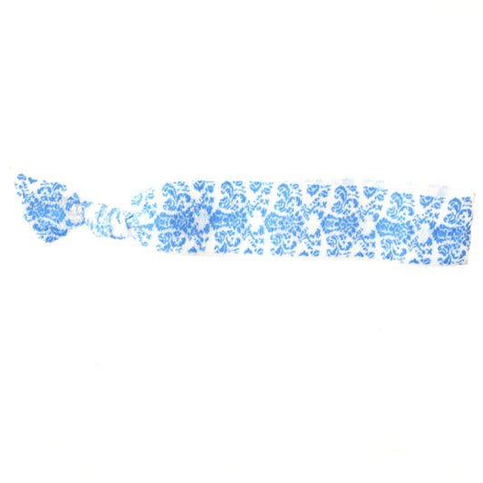 Blue Damask Hair Bracelet