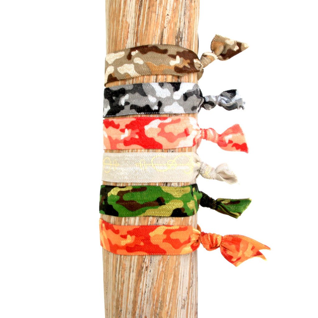 Neutral Camo Print Hair Bracelets