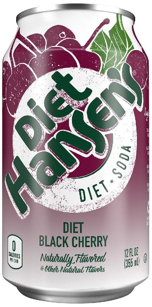 HANSEN: Diet Soda Black Cherry 6-12oz, 72 oz