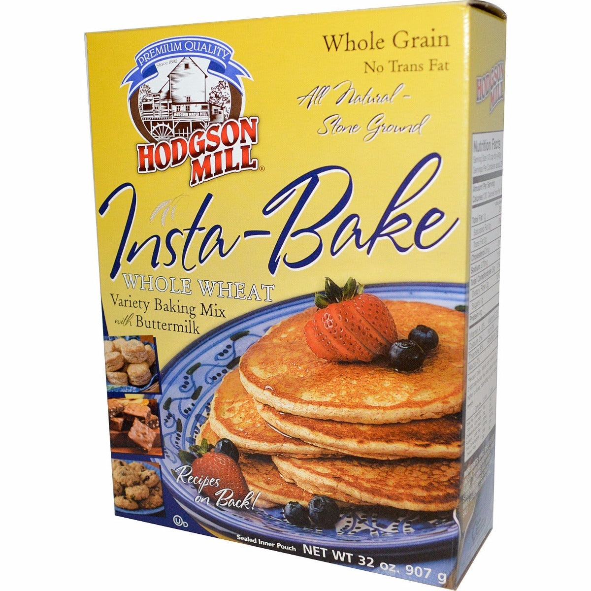 HODGSON MILL: Insta-Bake Whole Wheat Variety Baking Mix with Buttermilk, 32 oz