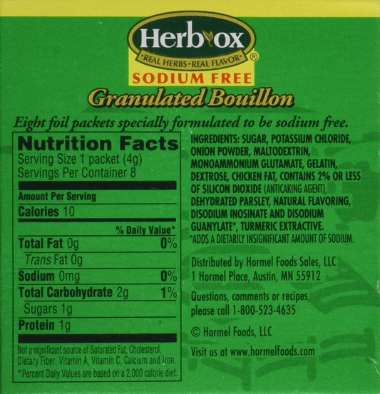 HERB-OX: Sodium Free Granulated Chicken Bouillon, 1.2 oz