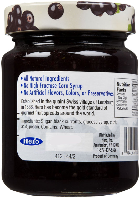 HERO: Premium Fruit Spread Black Currant, 12 oz