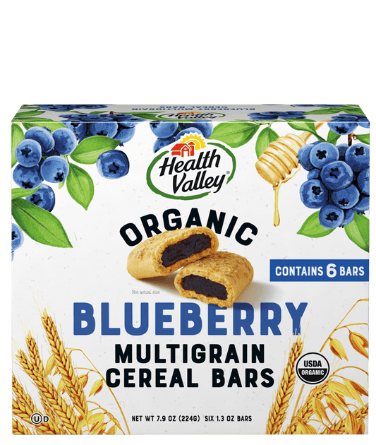 HEALTH VALLEY: Organic Multigrain Cereal Bars Blueberry, 7.9 oz