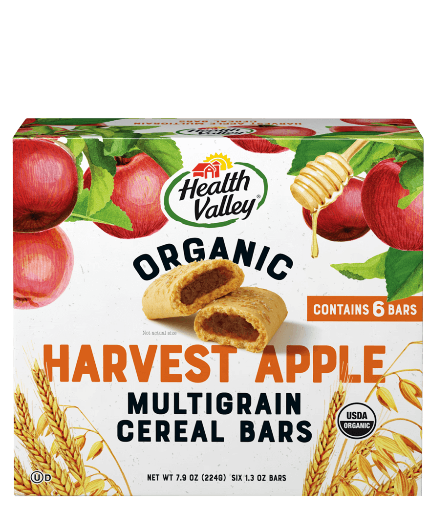 HEALTH VALLEY: Organic Multigrain Cereal Bars Harvest Apple, 7.9 oz