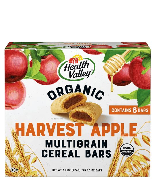HEALTH VALLEY: Organic Multigrain Cereal Bars Harvest Apple, 7.9 oz