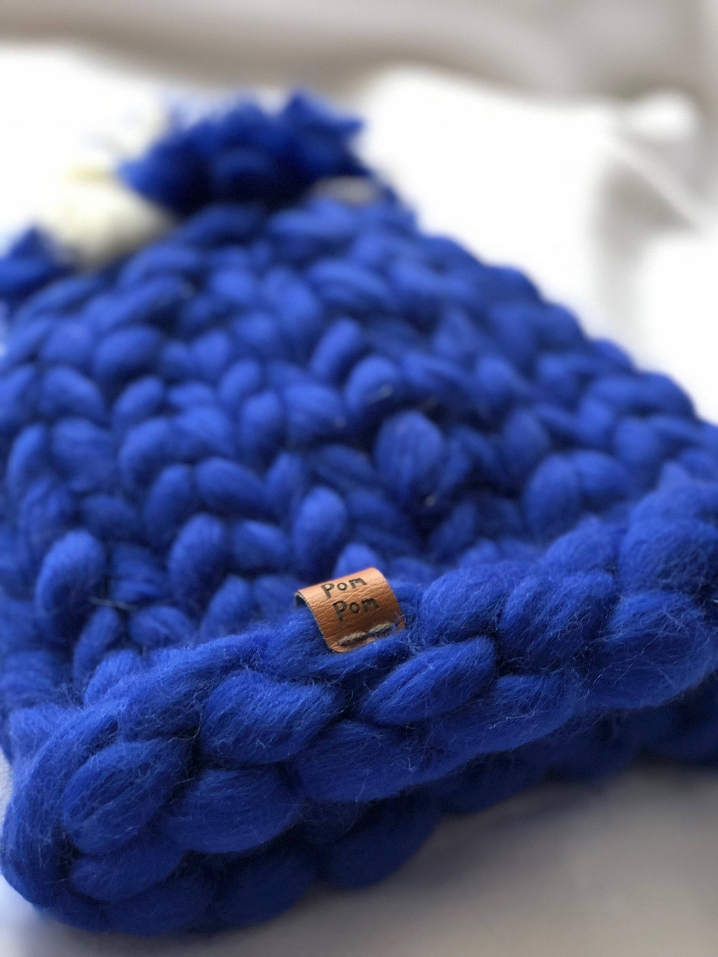 Blue Merino Hat, Wool Beanie, Warm winter hat, Merino wool beanie, Super Chunky Hat, Knitted Hat