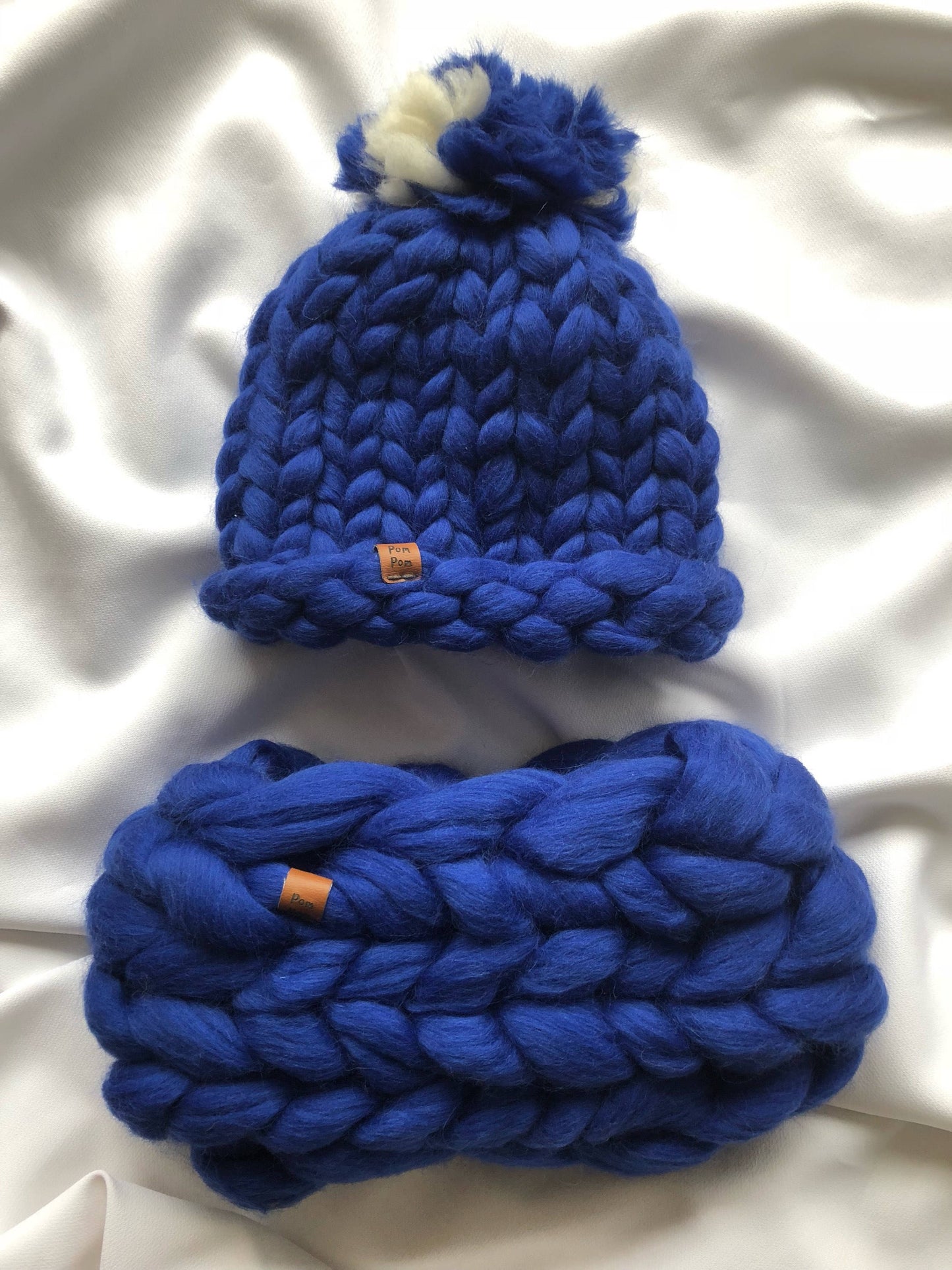 Blue Merino Hat, Wool Beanie, Warm winter hat, Merino wool beanie, Super Chunky Hat, Knitted Hat