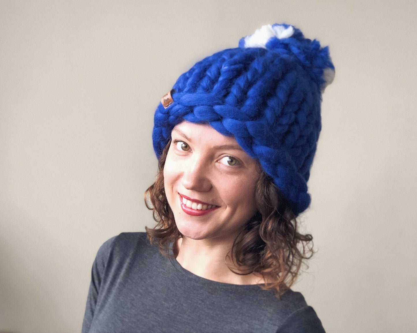 Blue Merino Hat, Wool Beanie, Warm winter hat, Merino wool beanie, Super Chunky Hat, Knitted Hat