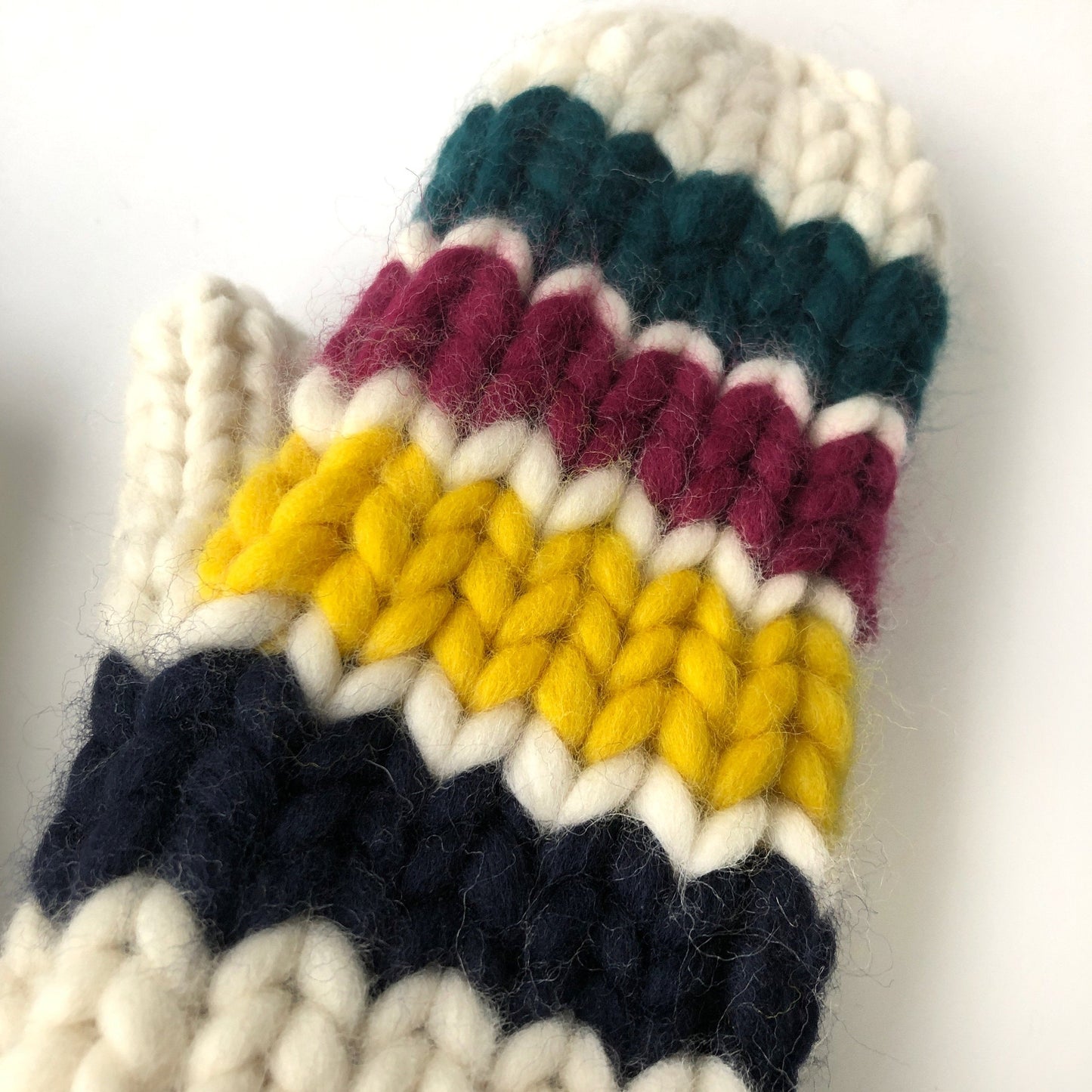 Merino Wool Stripped Mittens, Super Chunky Mittens, Warm Winter Mittens, Gloves Women, Super chunky knits, Gift for her