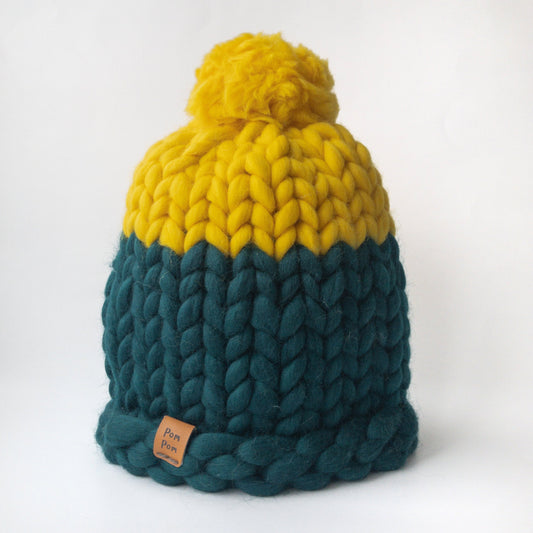 Green & Yellow Super Chunky Hat