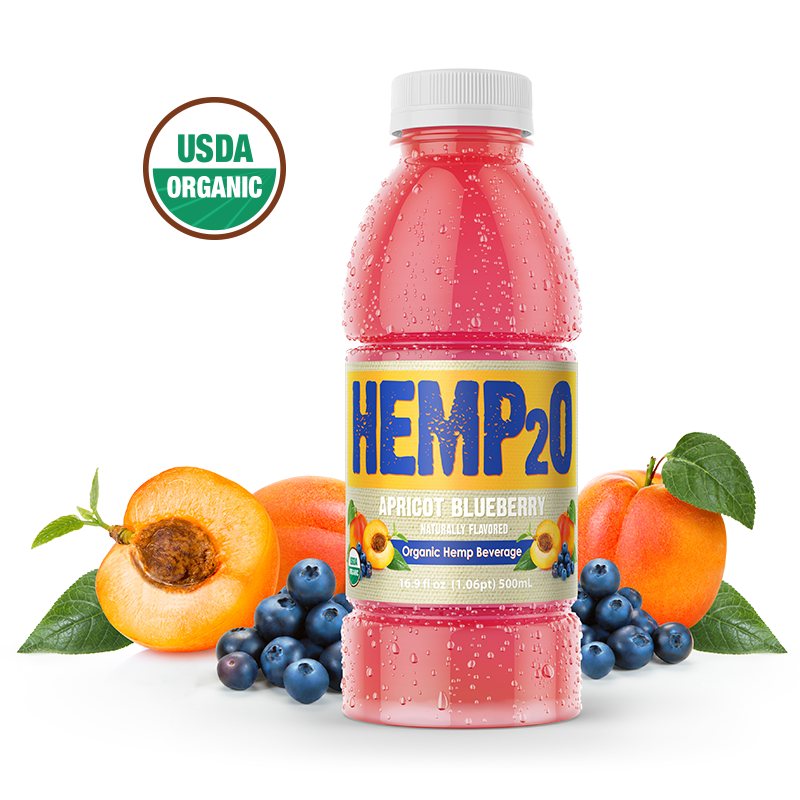 HEMP2O: Apricot Blueberry Hemp Beverage, 16.9 fo