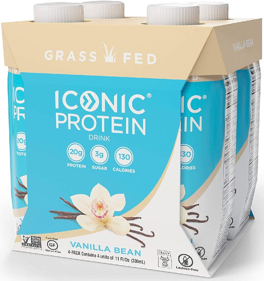 ICONIC: Protein Drink Vanilla Bean Pack of 4, 44 oz