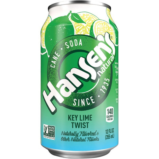 HANSEN: Cane Soda Key Lime 6-12oz, 72 oz