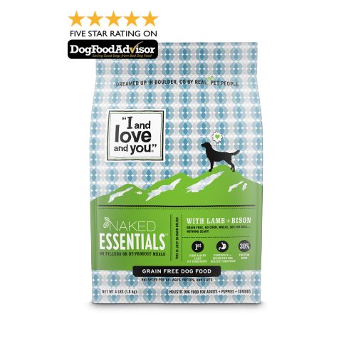 I&LOVE&YOU: Naked Essentials Kibble Lamb & Bison Dog Food, 4 lb