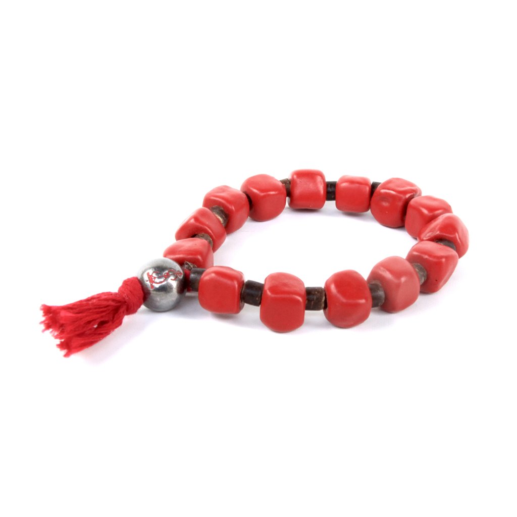 Rouge Red Tassel Clay Bracelet