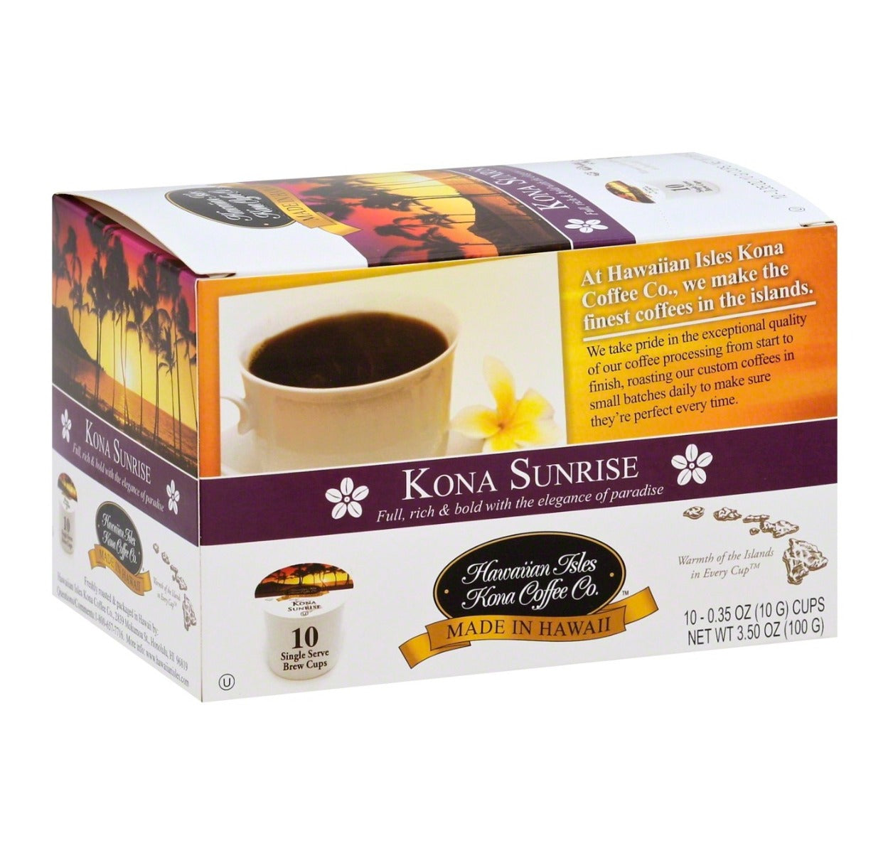 HAWAIIAN KONA: Coffee Kona Sunrise Single, 10 pk