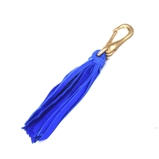 Indigo Blue Leather Tassel Key Chain