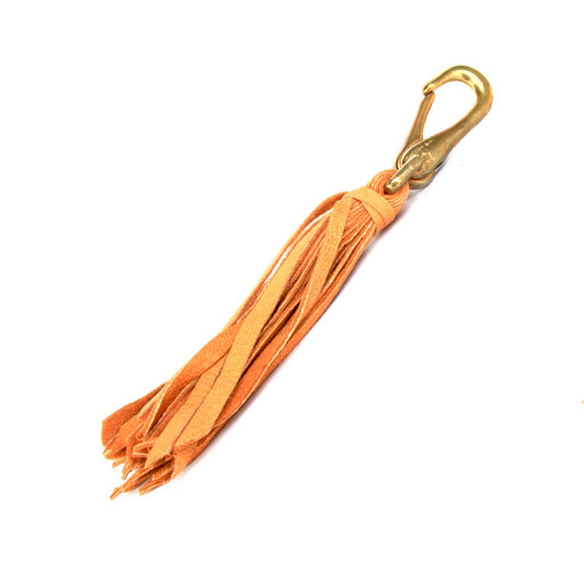 Tan Leather Tassel Key Chain